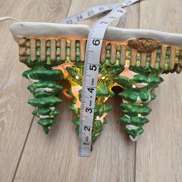 Dickens Collectible vintage 1996 Town Park Carol Trees Christmas Village lighted - Picture 11 of 12